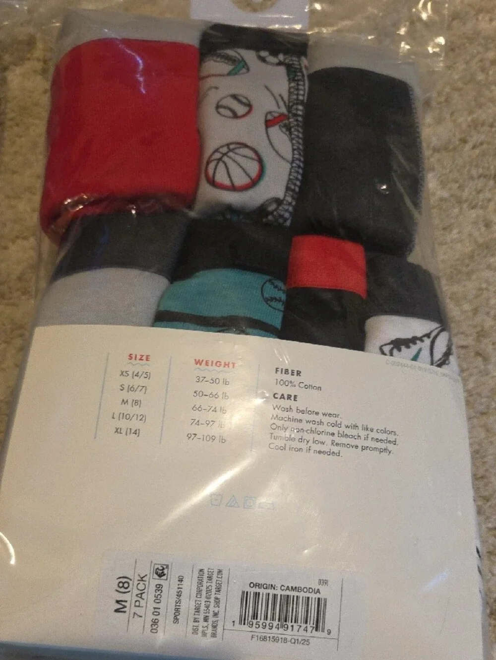 17 Pair Cat & Jack Boys Boxer Briefs Pack - Red, Blue, Gray, Black, White, Teal